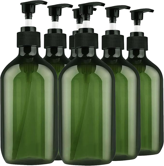 Empty Plastic Bottles with Pump Dispenser and Labels Included, Refillable by FOOCHY