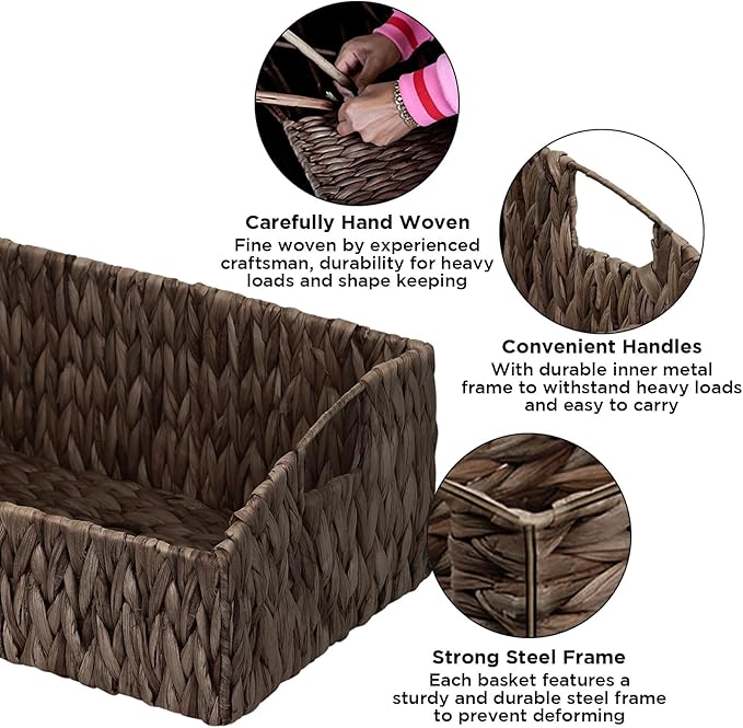 Ollieroo Rattan Storage Baskets, Handwoven Wicker Storage Bins - Image 3