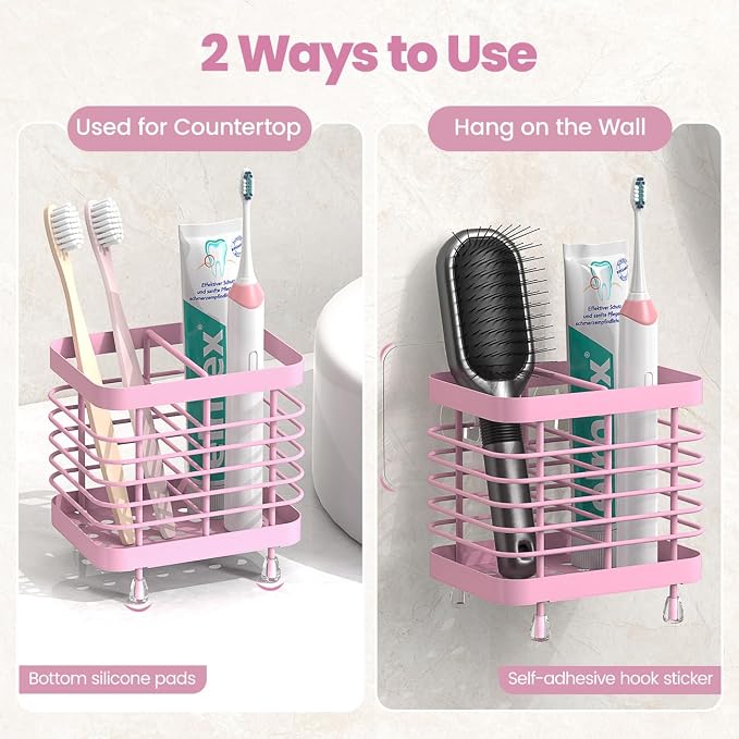 Luxspire Toothbrush Holders for Bathroom, Stainless Steel Electric Toothbrush - Image 2