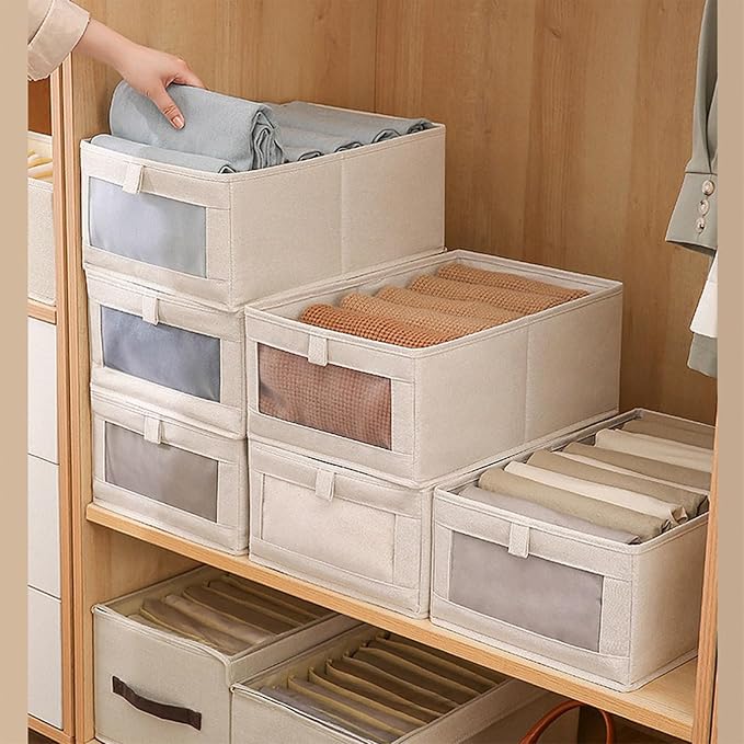 Linen Closet Organizers And Storage, 4 Pack Storage Bins Baskets - Image 7