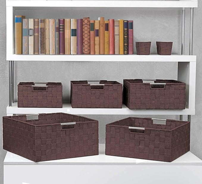 Sorbus Storage Baskets for Organizing, Mesh Hand-Woven Design, Linen Closet - Image 5