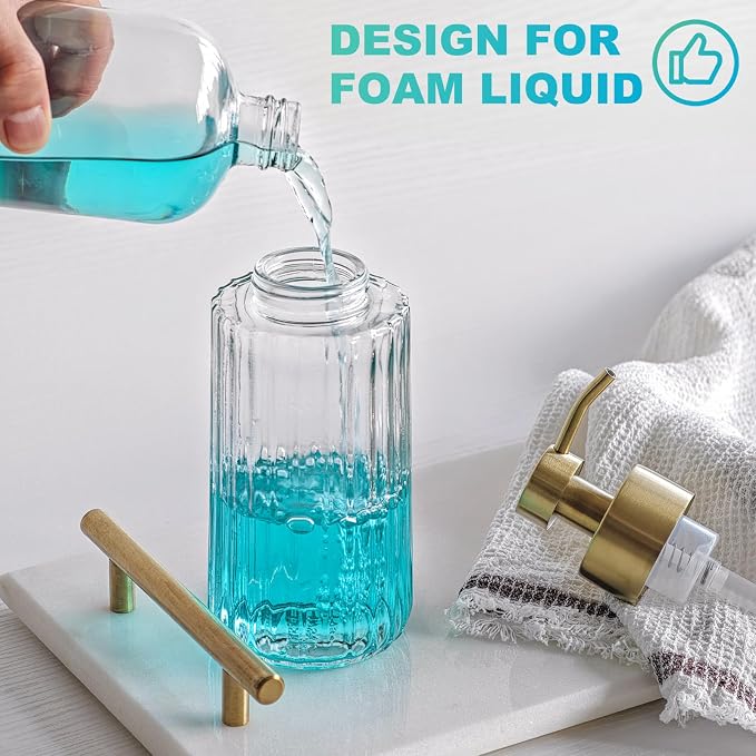 JASAI 16Oz Glass Foaming Soap Dispenser - Image 5