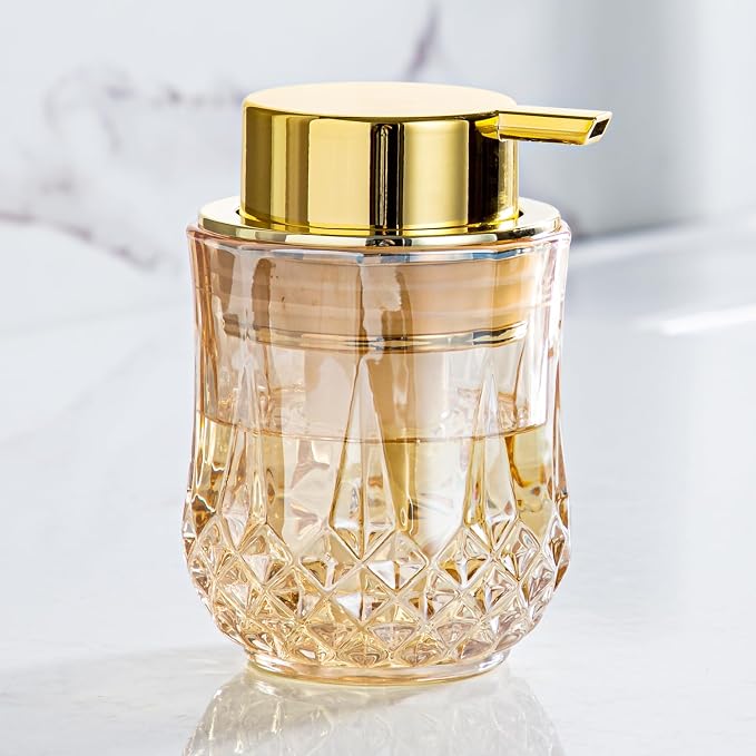Gold Foaming Soap Dispenser, Bathroom Hand Foam Soap Dispensers, Glass by Enra