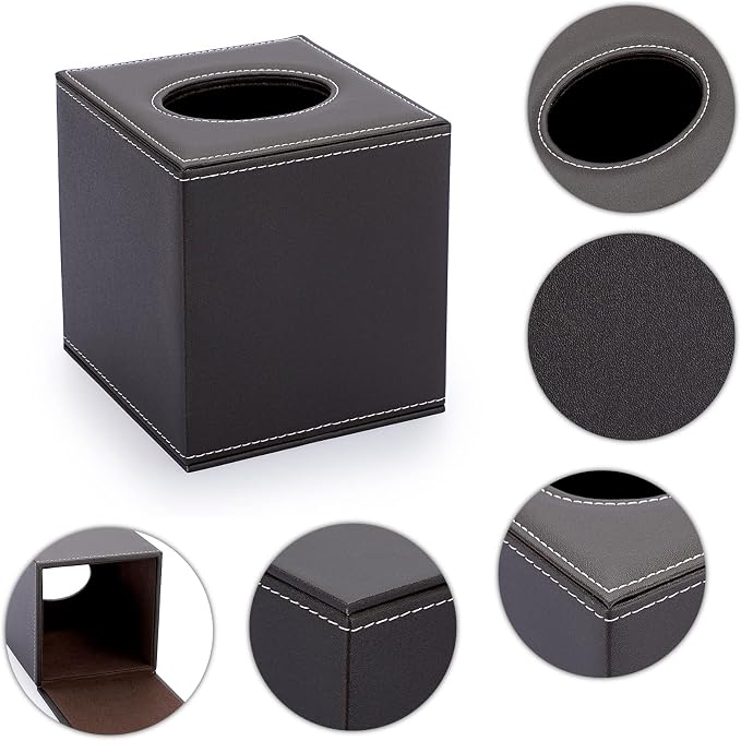 Sumnacon Square Leather Tissue Box Cover - Image 4