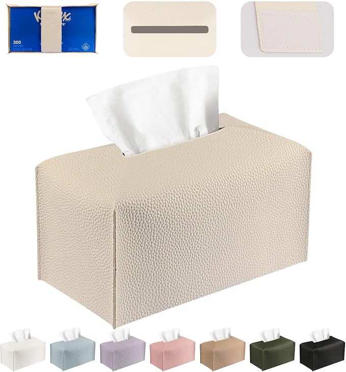 Tissue Box Cover PU Leather Tissue Holder Rectangle Facial Tissue Case Tissue by DecorateYourHome