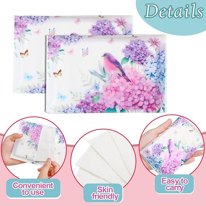Geyee 50 Packs Tissue Travel Size Facial Paper Napkins Travel Packs Disposable - Image 3