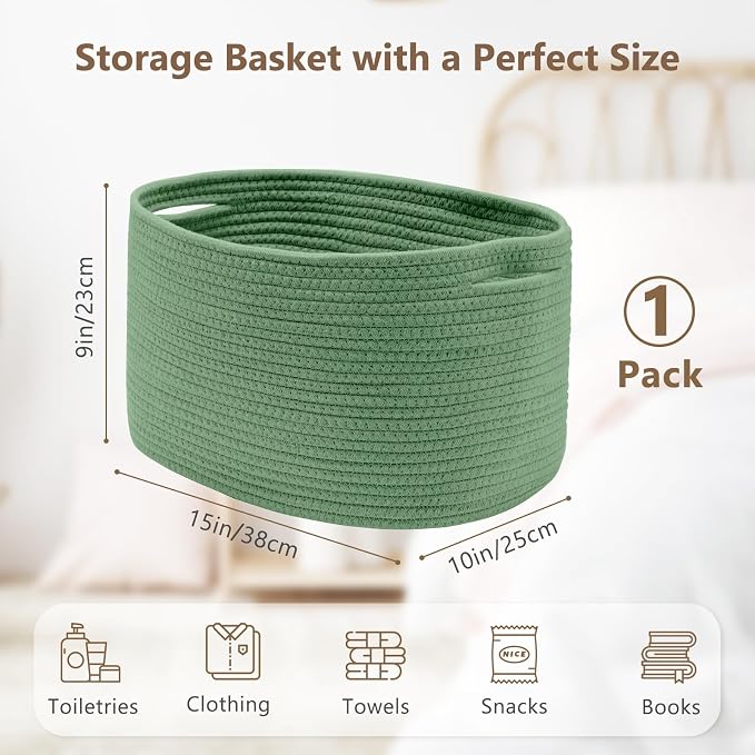 Cotton Rope Storage Basket, Woven Basket - Image 2
