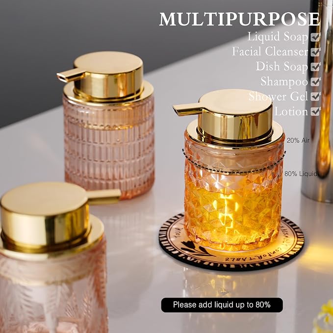Hand Soap Dispenser Glass, Refillable Liquid Dispenser - Image 4