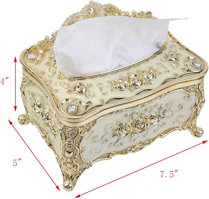 Geesatis Tissue Box Cover, Rectangle Tissue Box Holder, Rectangular Napkin - Image 2