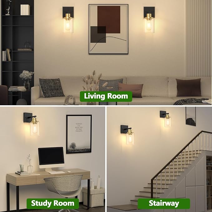 Licperron Black and Gold Wall Sconces Set of 2 - Image 6