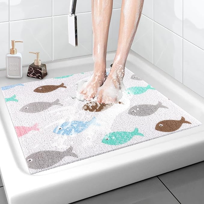 Shower Mat Non-Slip, 24x 24 Inch Square, Soft Comfort Bath Mats by Unknown