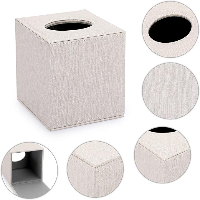 Sumnacon Square Linen Tissue Box Cover - Image 4
