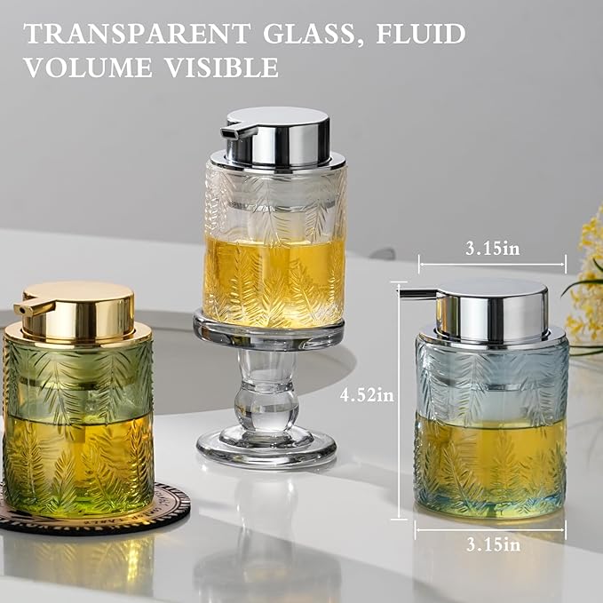 Hand Soap Dispenser Glass, Refillable Liquid Dispenser - Image 6