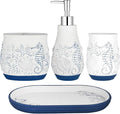 Beach Theme Bathroom Accessory Sets 4PCS Bathroom Accessories Set Complete by Unknown