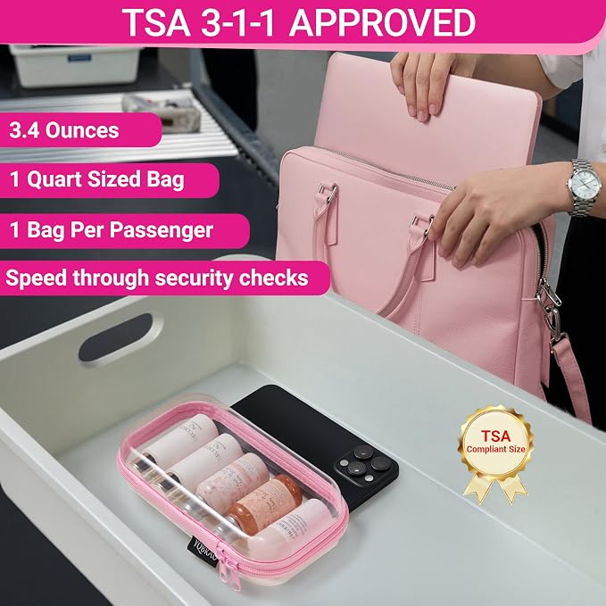 YQBRA 4 Pack Clear Hard Shell Zipper Case, See-Through Hard Plastic Organizer - Image 7