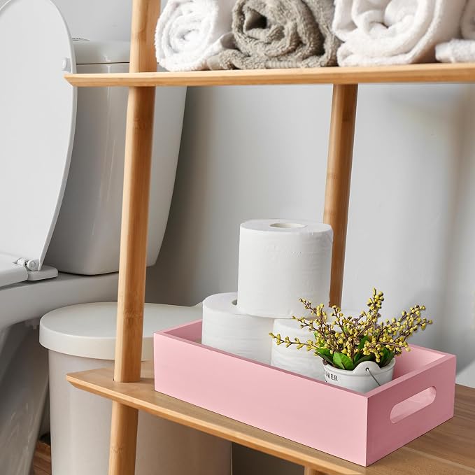 ALELION Pink Bathroom Basket for Organizing - Image 2
