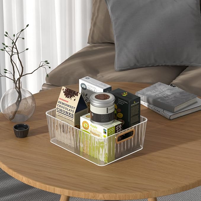 Kekow 6-Pack Clear Pantry Organizer Bins, Plastic Storage Bins - Image 6