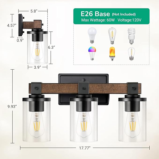 EDISHINE Farmhouse Vanity Lights - Image 6