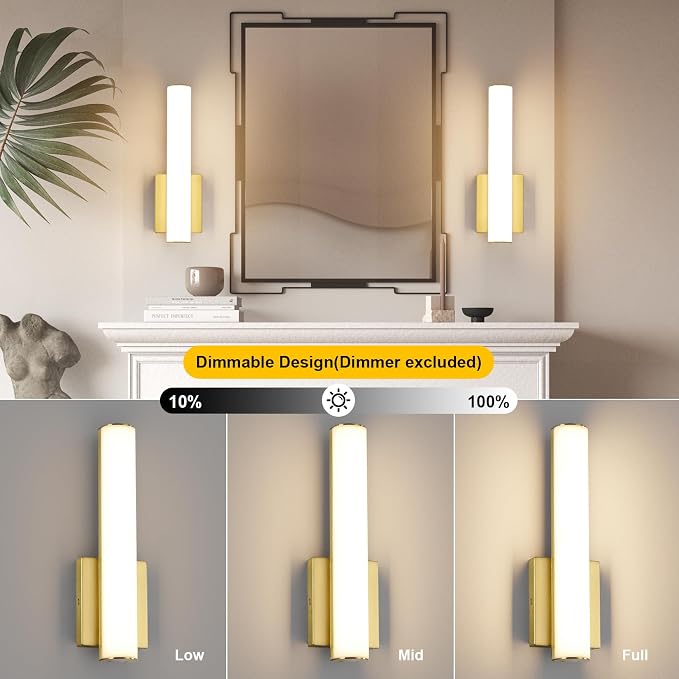 15.7 Inches Modern Bathroom Led Wall Sconces, 18W 3000K Hardwired Wall Light - Image 2