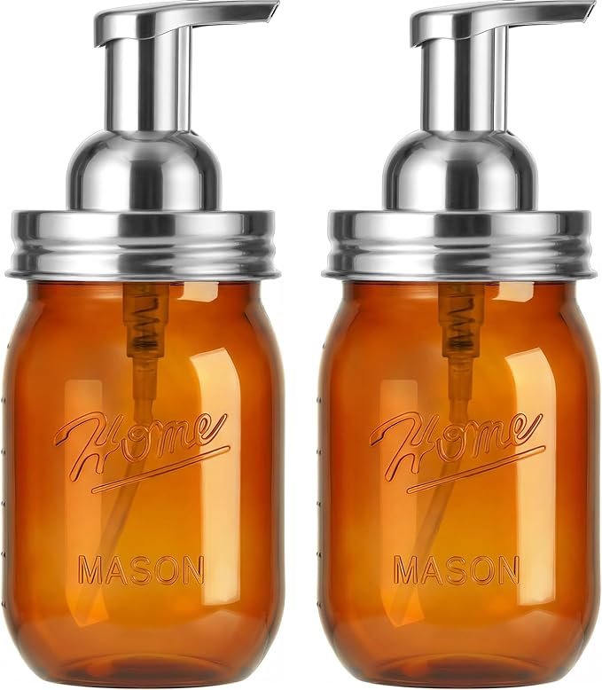 Amolliar Plastic Mason Jar Foaming Soap Dispenser Pump Lid, 16oz Foam Soap by Amolliar