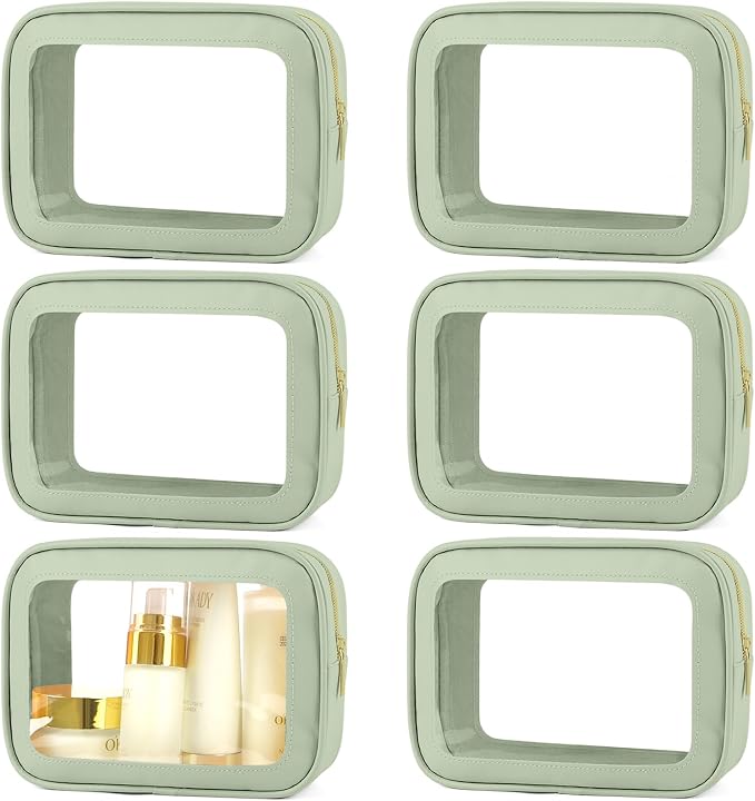 6PCS Clear Toiletry Bag, TSA Approved Travel Pouch by YOPCDJ