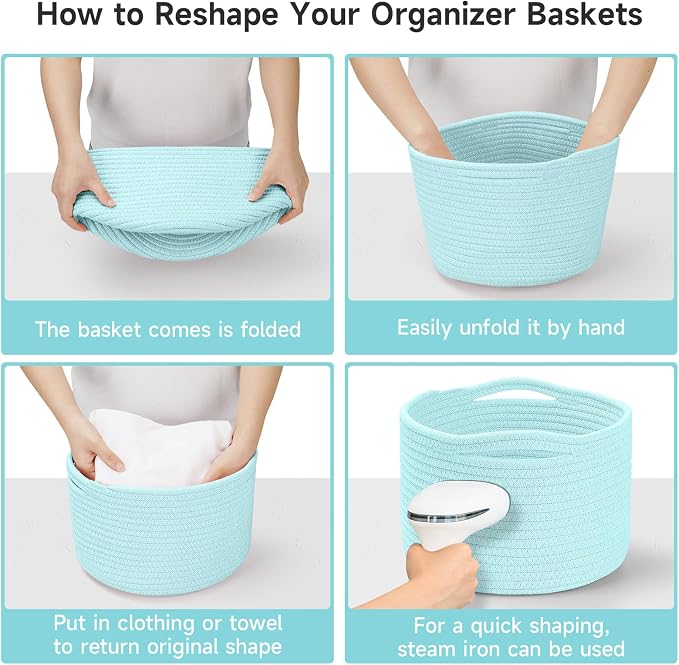 Small Rope Baskets for Storage, Baskets for Gifts Empty, Cute Round Woven Basket - Image 5