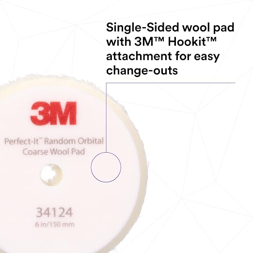 3M Perfect-It Random Orbital Coarse Wool Compounding Pad, Orbital Pads - Image 7