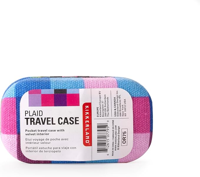 Kikkerland Multi Color Plaid Print Small Travel Portable Compact Organizer Case - Image 3