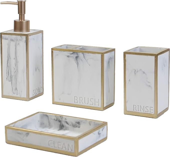 Hymmah Bathroom Accessories Set, Toothbrush Holder, Farmhouse Bathroom Decor by Hymmah