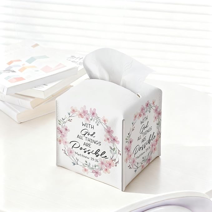with God All Things are Possible Tissue Box Cover Square - Image 4