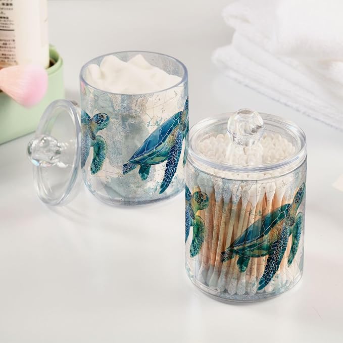 2 Pack Sea Turtle Pattern Apothecary Jars - Image 5