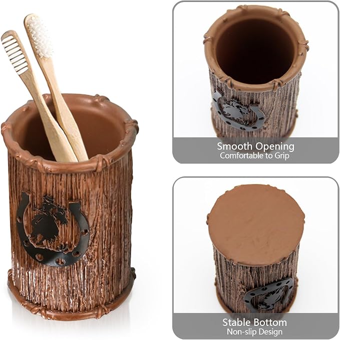 Bathroom Accessory Sets 4PCS Bathroom Accessories Set Complete Western Rustic - Image 4