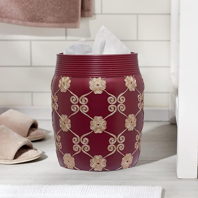 Zahari Home 2pc Elegant Rose Luxury Bathroom Accessories Set Modern Shower - Image 2