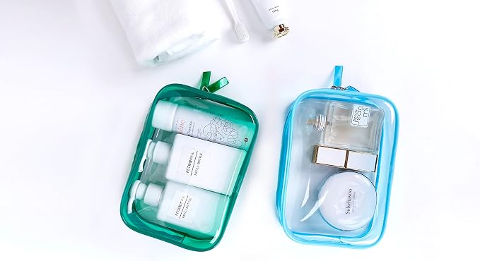 Buminee Clear Pouch Small, 6.6"x2.3"x4.7" Size TSA Approved Toiletry Bag - Image 3