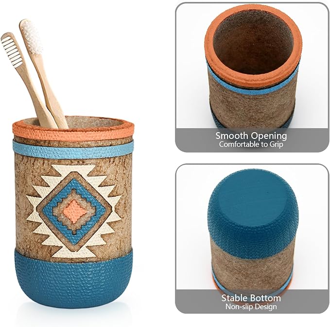 Bathroom Accessory Sets 4PCS Bathroom Accessories Set Complete Tribal Home - Image 4