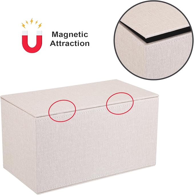 Sumnacon Tissue Box Cover Rectangular Tissue Box Holder Linen Tissue Box - Image 5
