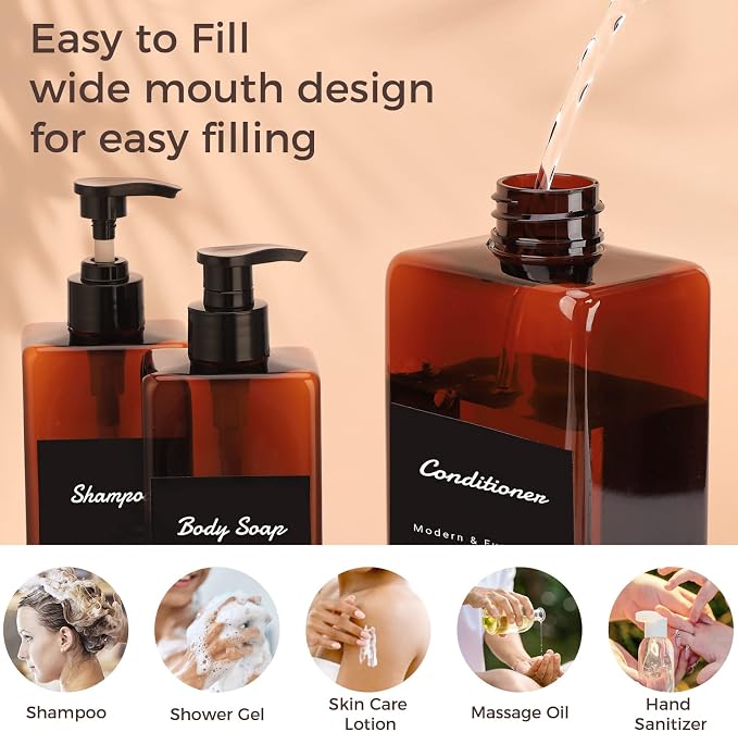 Suream Amber Shampoo and Conditioner Dispenser - Image 4