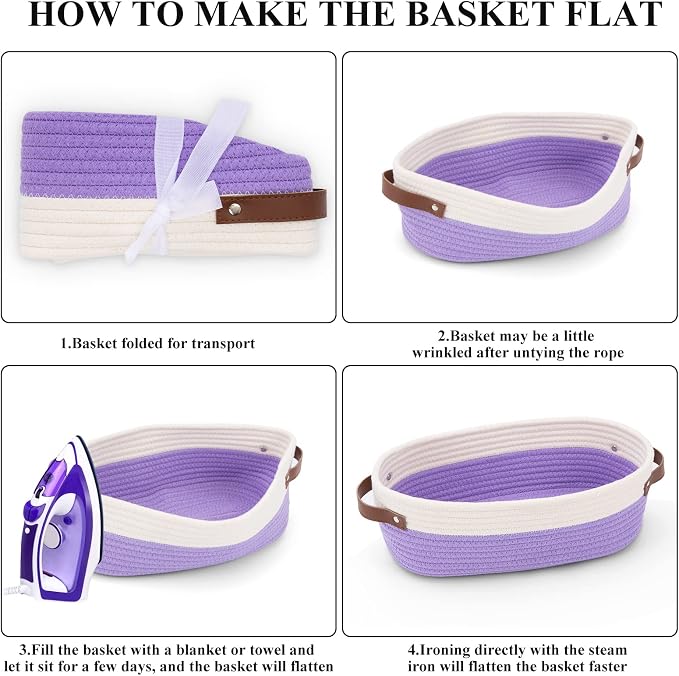 Bathroom Countertop Organizer Basket, Cotton Rope Woven Storage Basket Toilet - Image 7