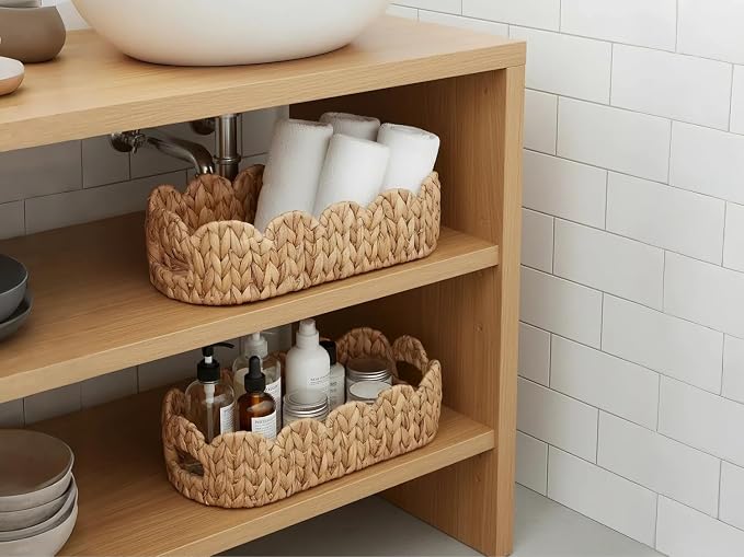 2 SAME SIZE Toilet Paper Storage Basket, Back of Toilet Storage, Boho Decor - Image 9
