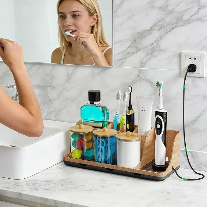 Bathroom Counter Organizer, Bathrooms Toothbrush Holder Set - Image 2