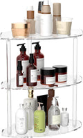 3 Tier Acrylic Corner Shelf Organizer Storage 9.5x9.5x15.7 Inch, Transparent by Sezanrpt