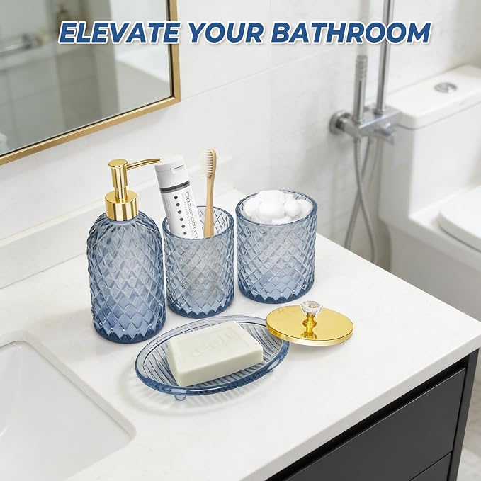 Jenseits Glass Bathroom Accessory Set 4 Piece - Image 6