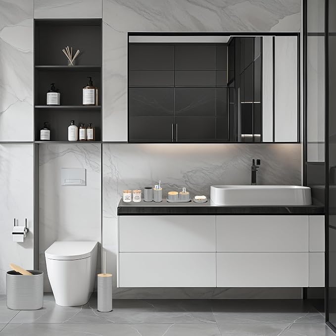 IMAVO Bathroom Accessory Set-11Pcs Grey Bathroom Accessories Set - Image 7
