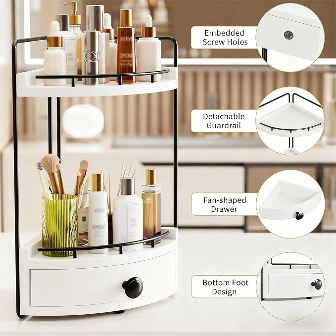 2-Tier Corner Bathroom Counter Organizer - Image 4