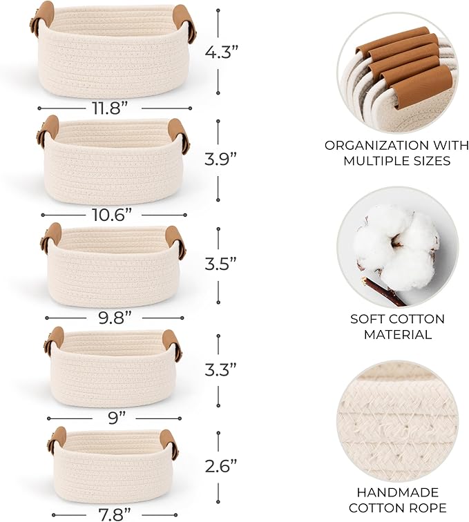 Beautiful Storage Basket Set of 5 - Image 4