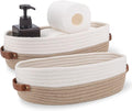 2 Pack Cotton Rope Bathroom Decor Basket, Toilet Paper Holder Basket, Farmhouse by Oradrem