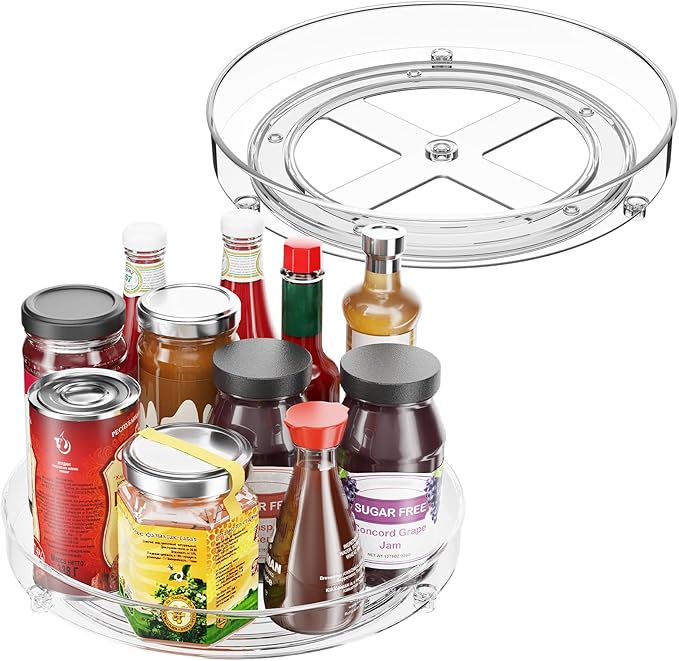 2 Pack Lazy Susan Organizer, 9.5 Inch Lazy Susan Turntable by Optish