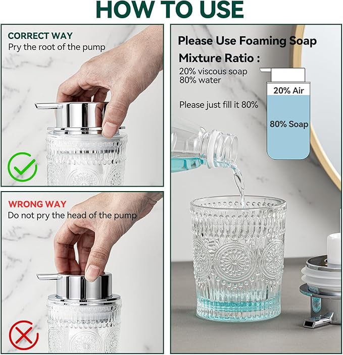 Glass Foaming Soap Dispenser Set - Image 5