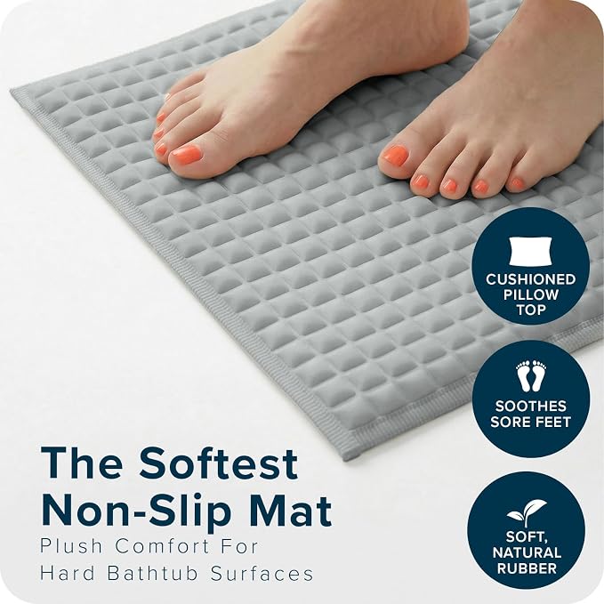 SlipX Solutions Pillow Top Cushioned Bath Mat, Non Slip Comfort Underfoot - Image 2