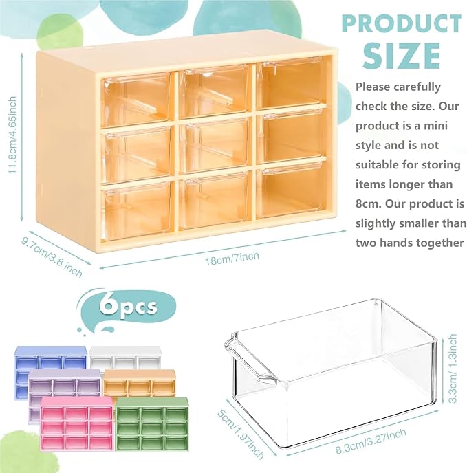 Amyhill 6 Pcs Mini Drawer Organizer Small Organizer - Image 2